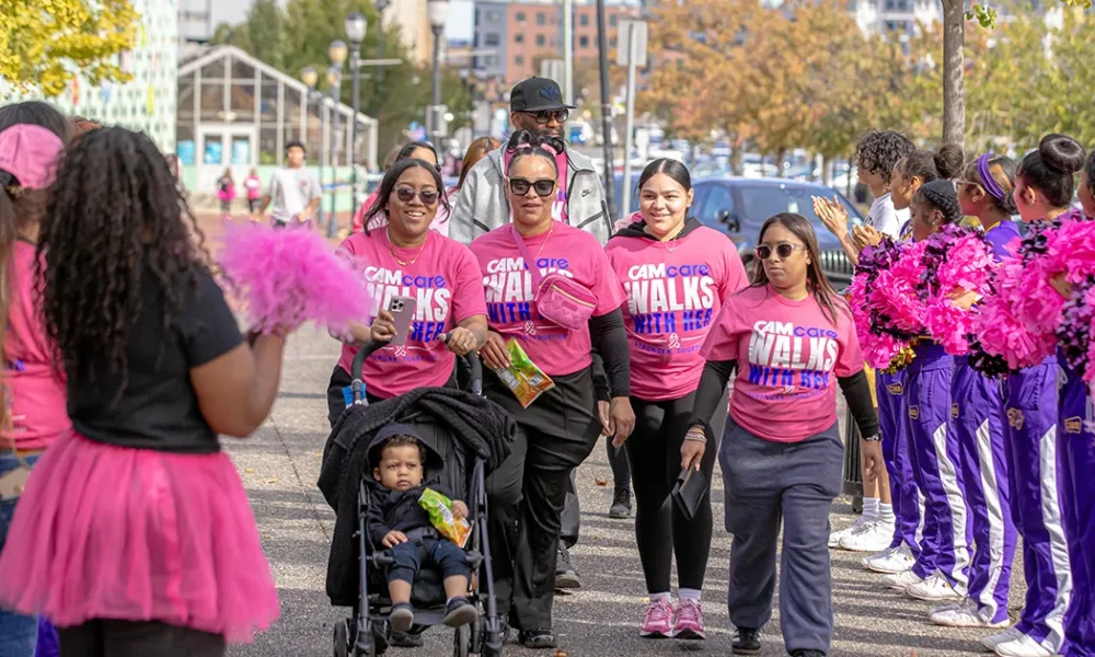 group of women finishing camden cancer walk