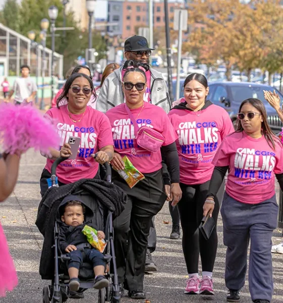 group of women finishing camden cancer walk