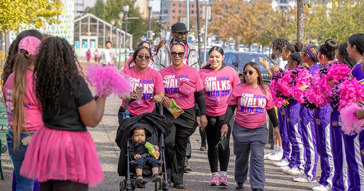 group of women finishing camden cancer walk