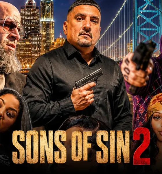 Sons of Sin 2 movie poster, a crime drama filmed and set in Camden, NJ, now streaming free on Tubi